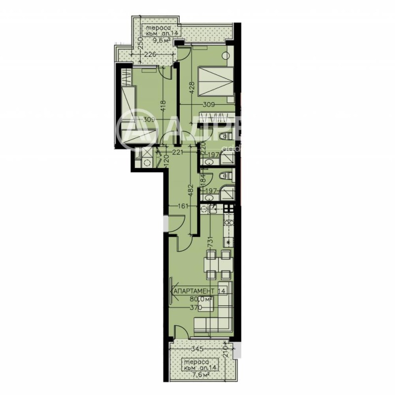 Till salu  2 sovrum Sofia , Manastirski livadi , 115 kvm | 38871376 - bild [5]