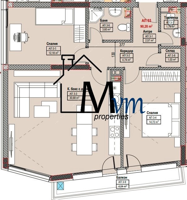 Продава 3-СТАЕН, гр. София, Овча купел, снимка 4 - Aпартаменти - 47350679