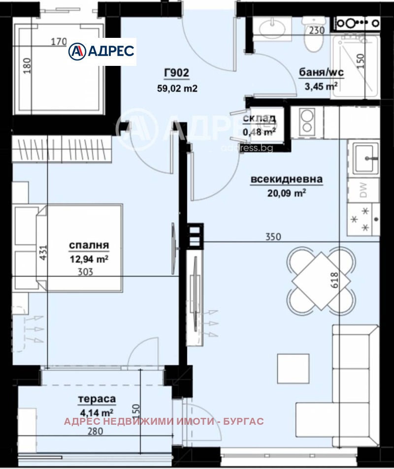 Til salg  1 soveværelse Burgas , Izgrev , 59 kvm | 27625113 - billede [4]