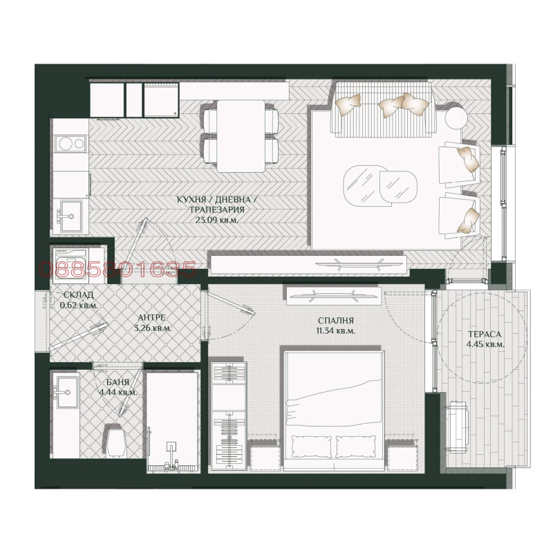 Продава 2-СТАЕН, гр. Бургас, област Бургас, снимка 7 - Апартаменти - 52781476