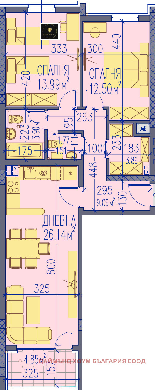 Til salg  2 soveværelser Plovdiv , Trakiya , 109 kvm | 46703591 - billede [2]