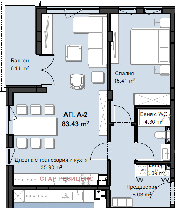 Zu verkaufen  1 Schlafzimmer Plowdiw , Hristo Smirnenski , 102 qm | 17221521 - Bild [10]