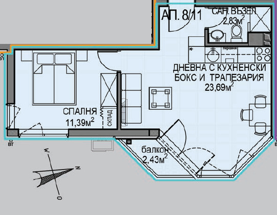 Продава  2-стаен град София , Обеля 2 , 55 кв.м | 86784767 - изображение [2]