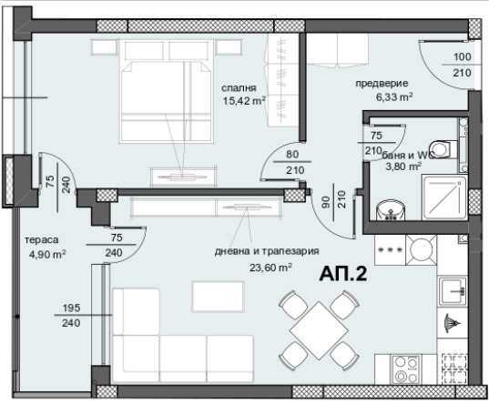 Продаја  1 спаваћа соба Пловдив , Центар , 79 м2 | 34254336 - слика [2]