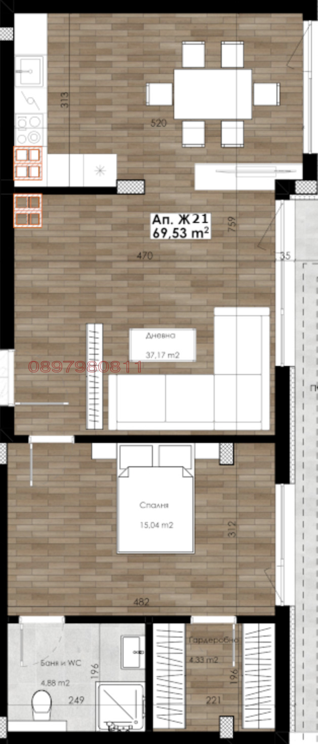 Продава 2-СТАЕН, гр. Пловдив, Остромила, снимка 3 - Апартаменти - 53494662