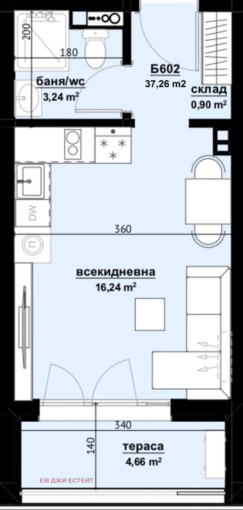 Продава 1-СТАЕН, гр. Бургас, Изгрев, снимка 1 - Aпартаменти - 49499800