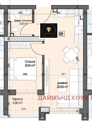 Eladó  1 hálószoba Plovdiv , Gagarin , 51 négyzetméter | 68247020 - kép [2]