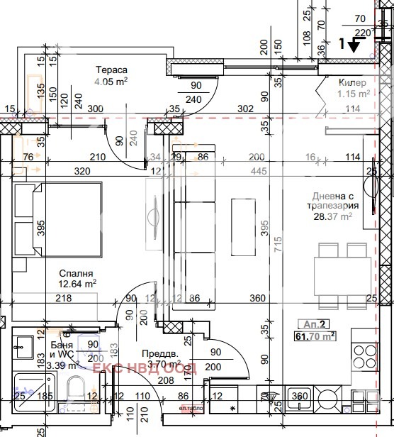 À venda  1 quarto Plovdiv , Trakiia , 71 m² | 71630766