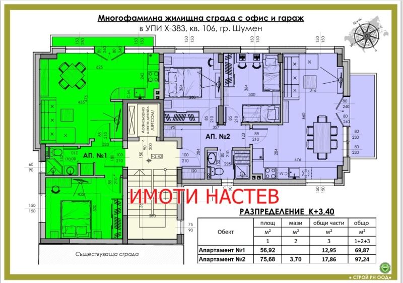 Продава 2-СТАЕН в град Шумен, Математическа гимназия - 70 кв.м / 108 296 € » 211 808.57 лв., ИМОТИ НАСТЕВ