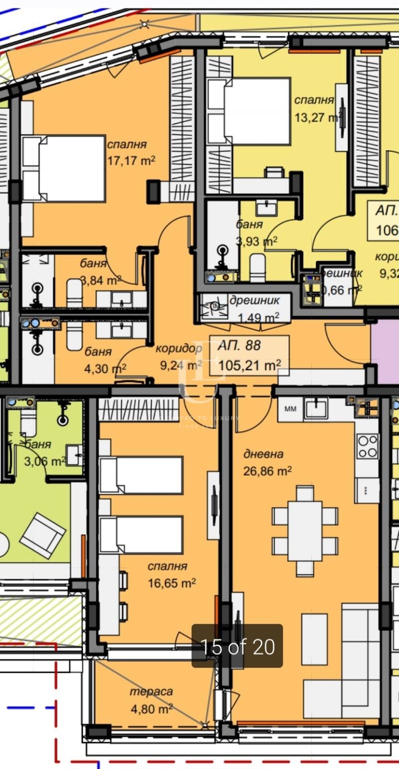 Продаја  2 спаваће собе Софија , Младост 4 , 123 м2 | 60621588 - слика [4]
