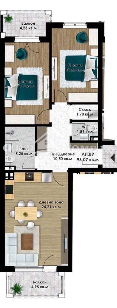 À vendre  2 chambres Plovdiv , Komatevo , 110 m² | 45020404 - image [3]