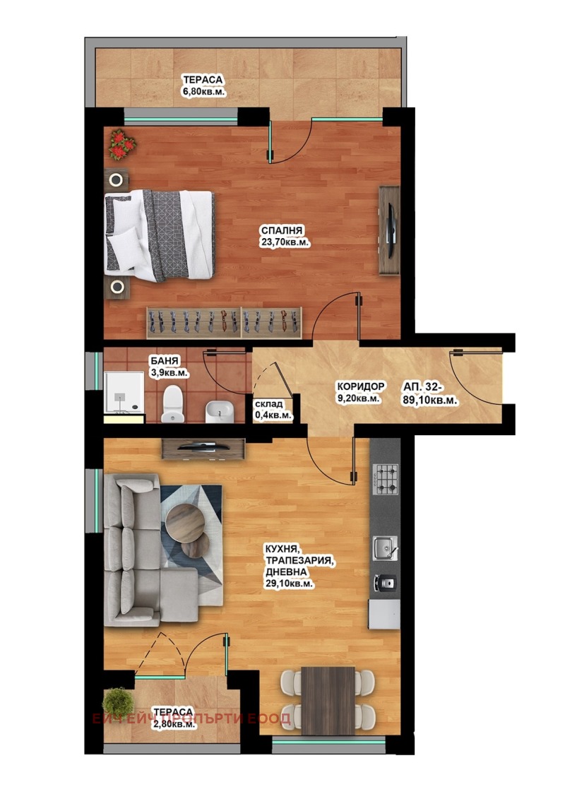 In vendita  1 camera da letto Plovdiv , Hristo Smirnenski , 102 mq | 99998754 - Immagine [2]