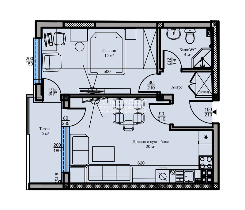 Продаја  1 спаваћа соба Пловдив , Вастанически , 63 м2 | 10837350 - слика [2]