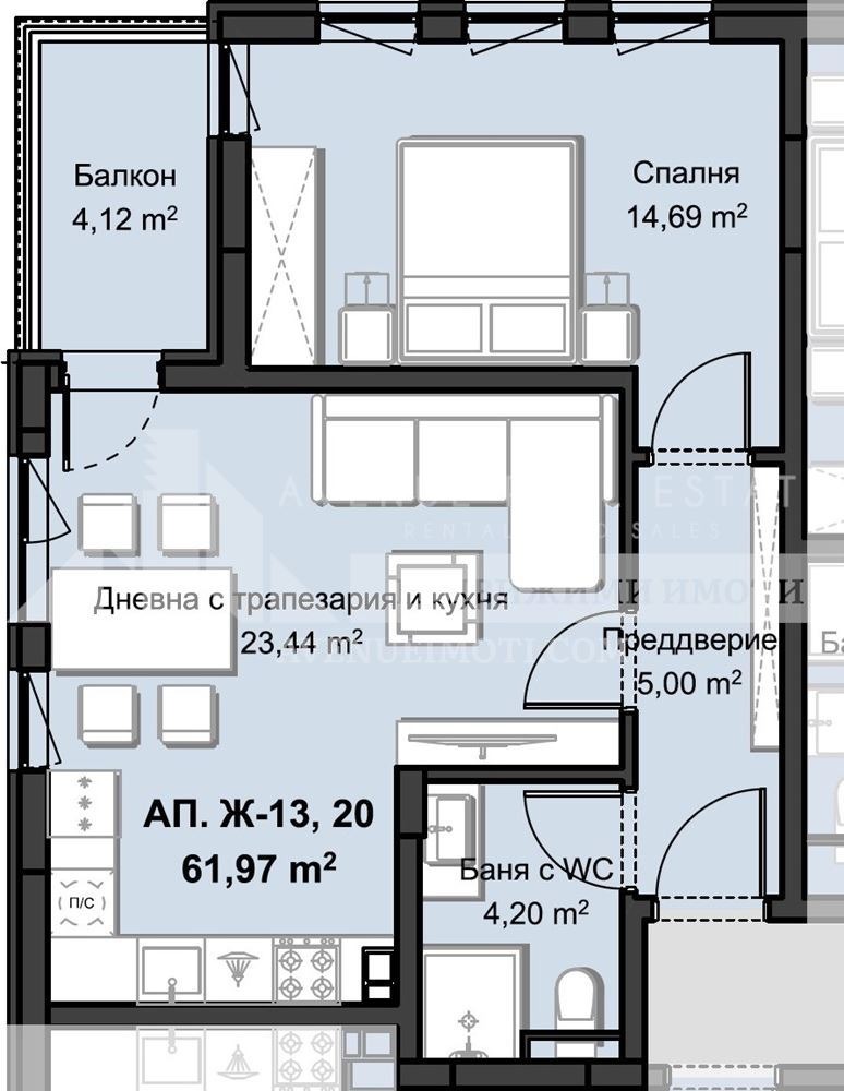 Te koop  1 slaapkamer Plovdiv , Christo Smirnenski , 79 m² | 55613467 - afbeelding [2]