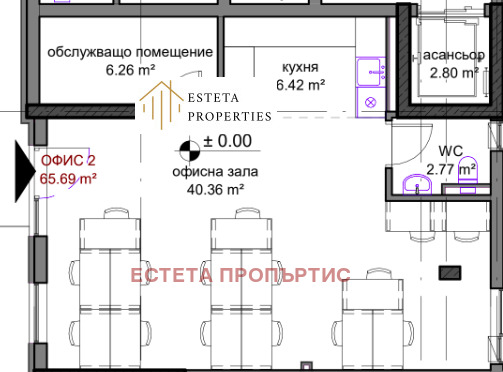 En venta  Oficina Sofia , Krasno selo , 80 metros cuadrados | 83809788