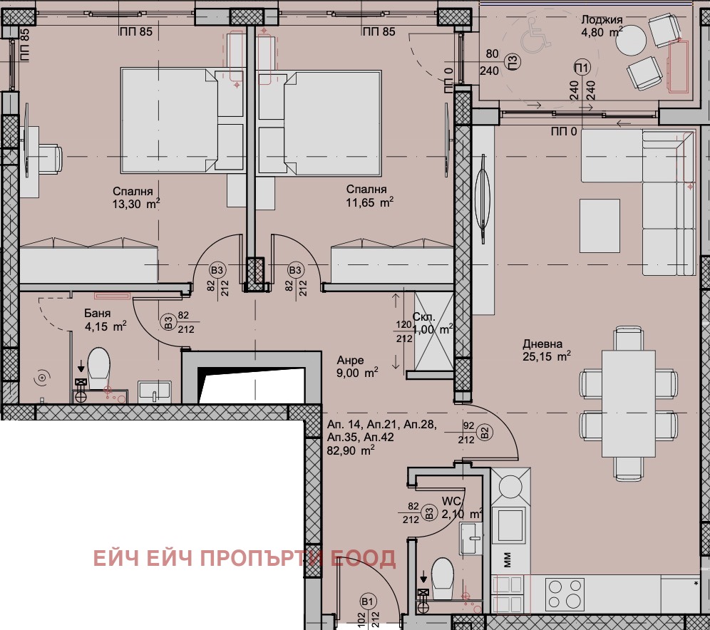 Продава 3-СТАЕН, гр. Пловдив, Христо Смирненски, снимка 2 - Апартаменти - 50757704