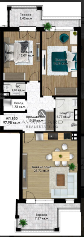 En venta  2 dormitorios Plovdiv , Kyuchuk Parizh , 113 metros cuadrados | 40113182 - imagen [7]