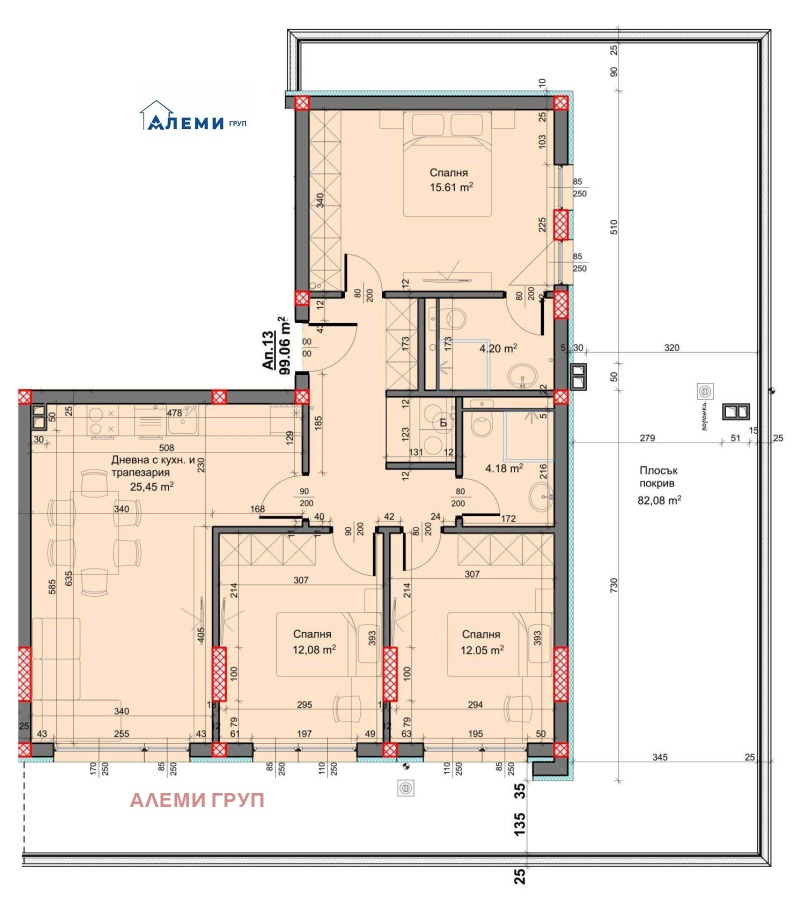 Продава  4-стаен град Варна , м-т Пчелина , 99 кв.м | 62159540 - изображение [3]