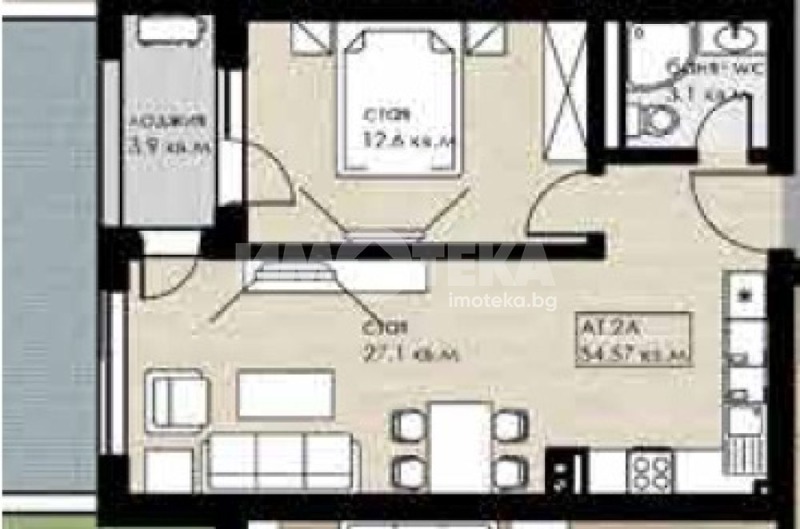 À venda  1 quarto Sofia , Drujba 2 , 65 m² | 10026157 - imagem [3]