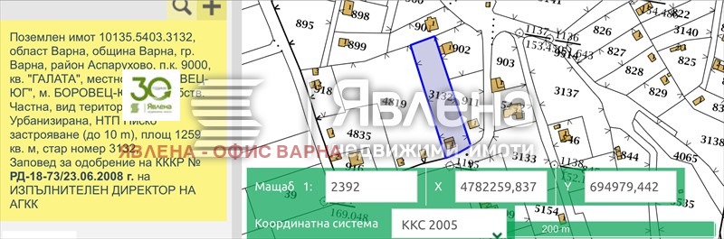 Продава ПАРЦЕЛ, гр. Варна, м-т Боровец - юг, снимка 2 - Парцели - 48059371