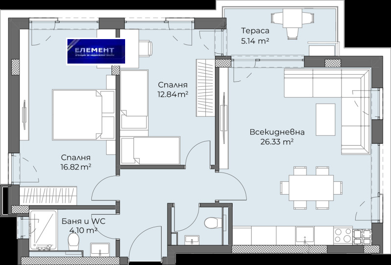 Продаја  2 спаваће собе Пловдив , Христо Смирненски , 110 м2 | 96402346 - слика [8]