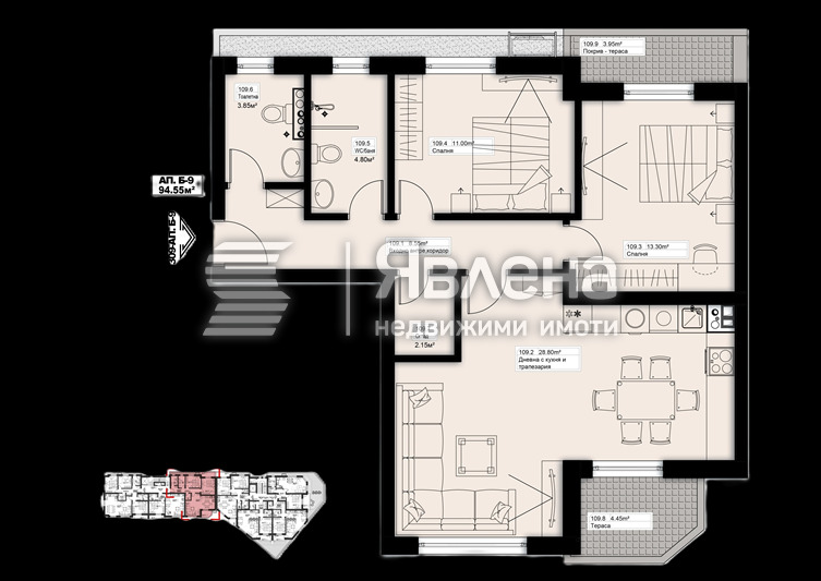 Продава 2-СТАЕН, гр. Елин Пелин, област София област, снимка 2 - Апартаменти - 55647375