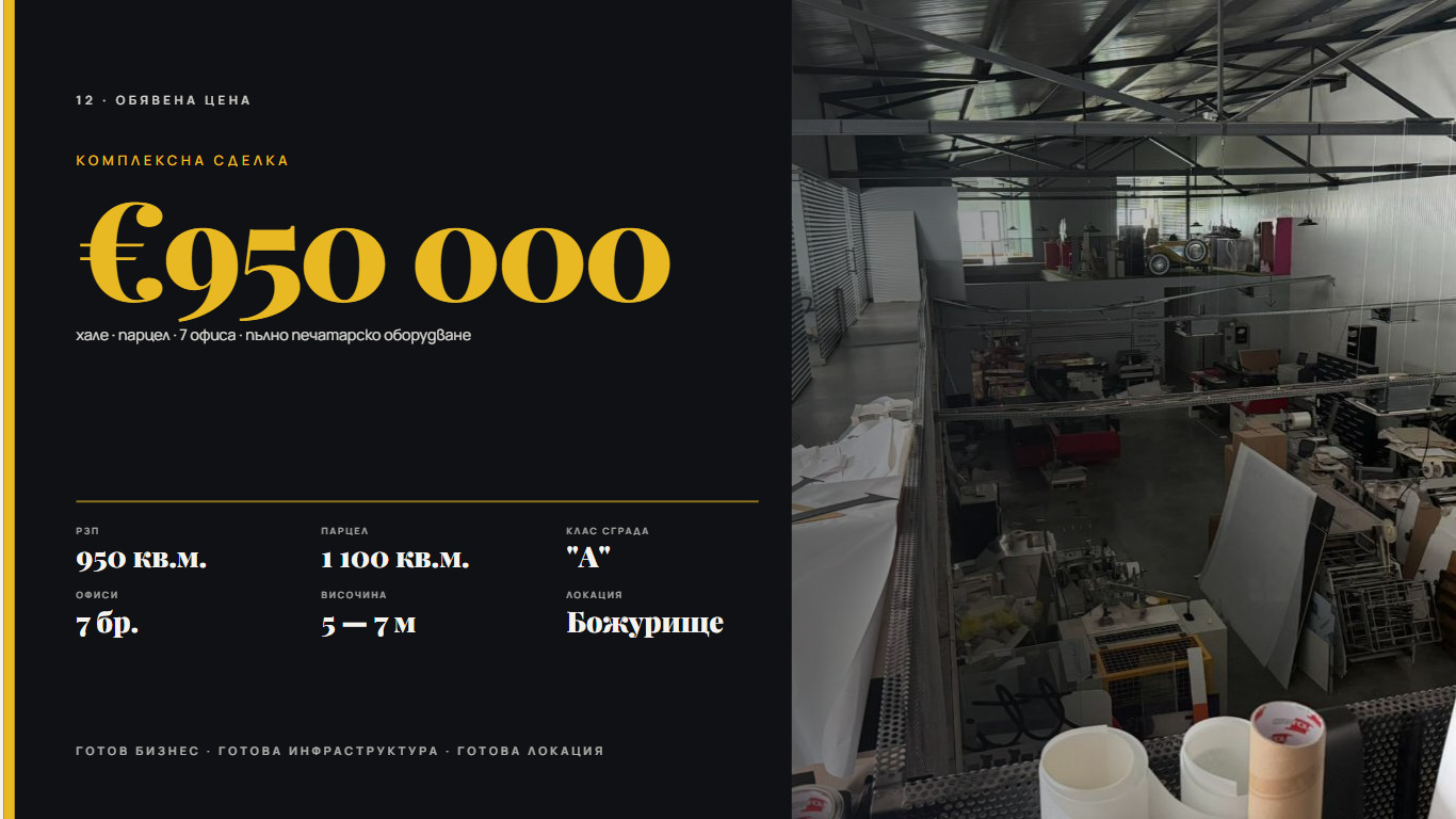 Продава ПРОМ. ПОМЕЩЕНИЕ, гр. Божурище, област София област, снимка 7 - Производствени сгради - 55810040
