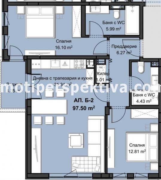 In vendita  2 camere da letto Plovdiv , Hristo Smirnenski , 117 mq | 58992328 - Immagine [2]