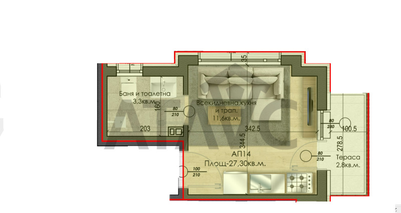 Продава 1-СТАЕН, гр. Велинград, област Пазарджик, снимка 4 - Апартаменти - 53509167