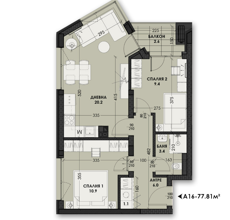 Продава 3-СТАЕН, гр. Варна, Виница, снимка 2 - Апартаменти - 54504138