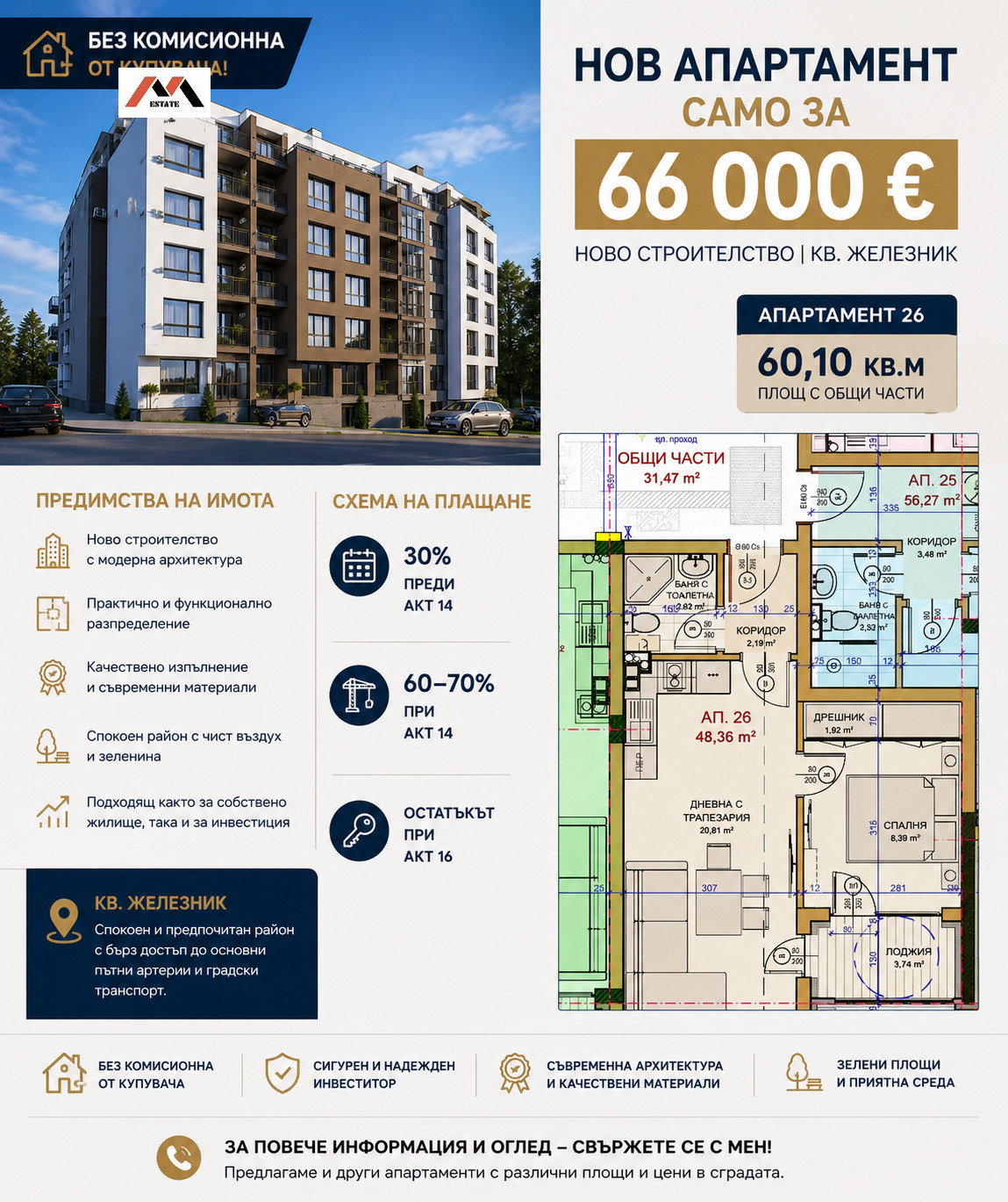 Продава 2-СТАЕН, гр. Стара Загора, Железник - център, снимка 5 - Апартаменти - 55565672