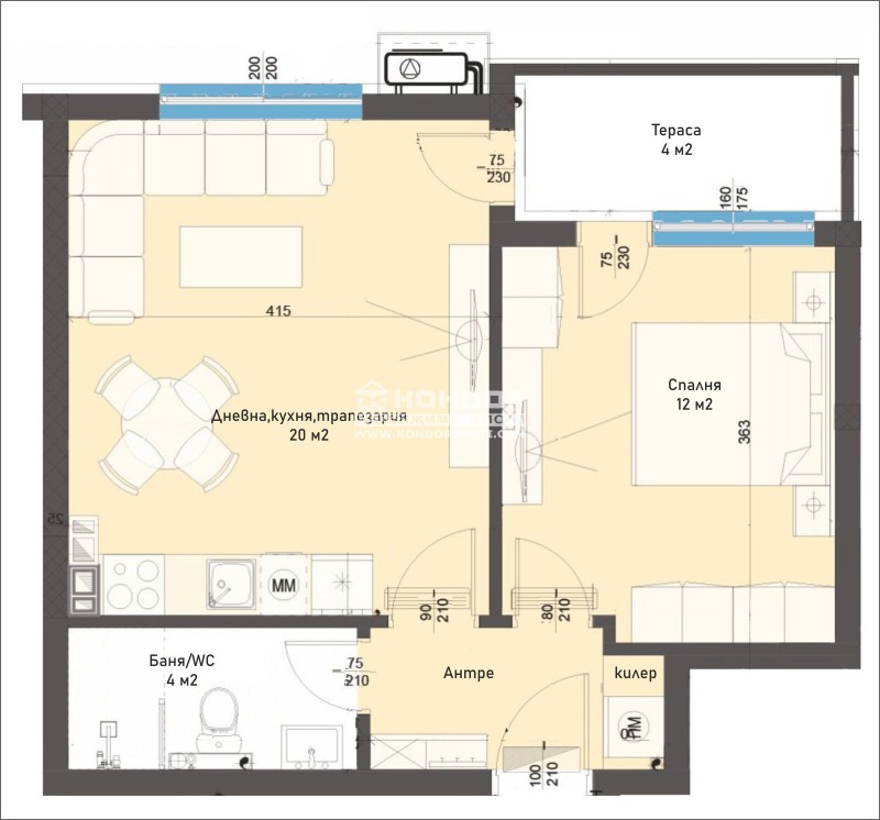 En venta  1 dormitorio Plovdiv , Karshiyaka , 60 metros cuadrados | 90645275 - imagen [2]