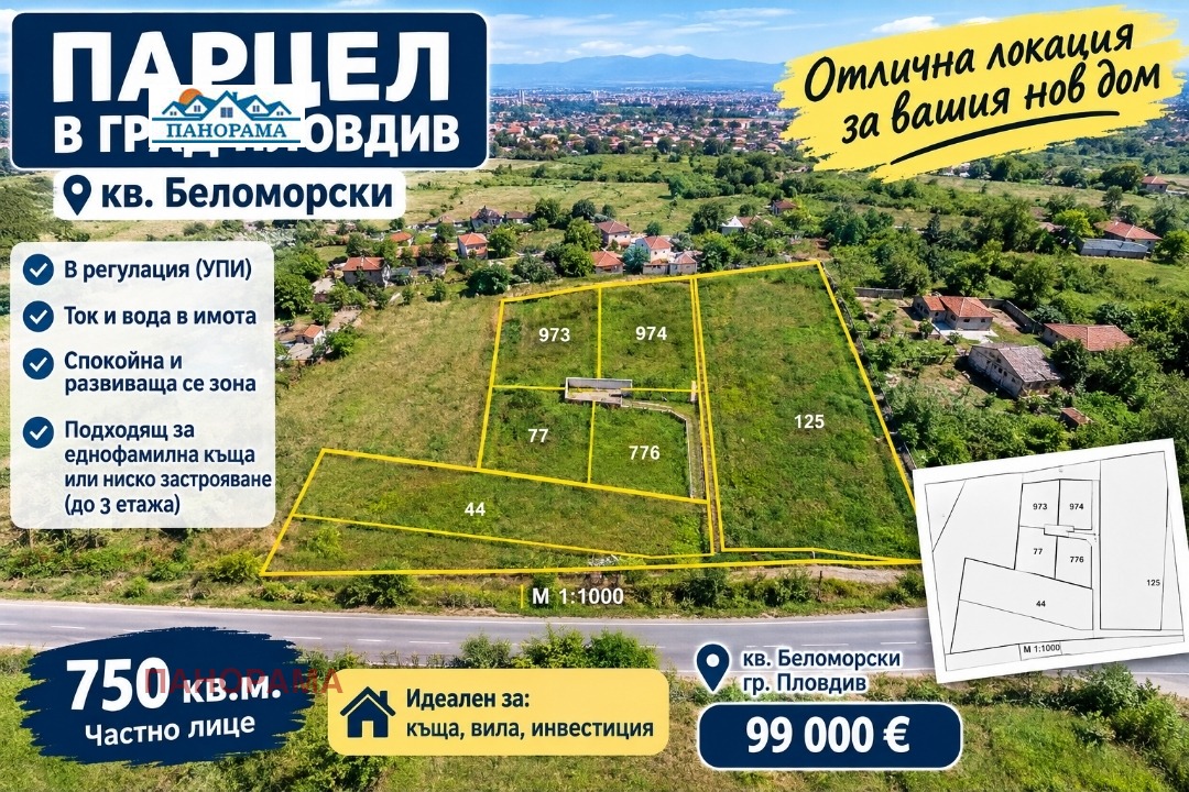 Продава ПАРЦЕЛ, гр. Пловдив, Южен