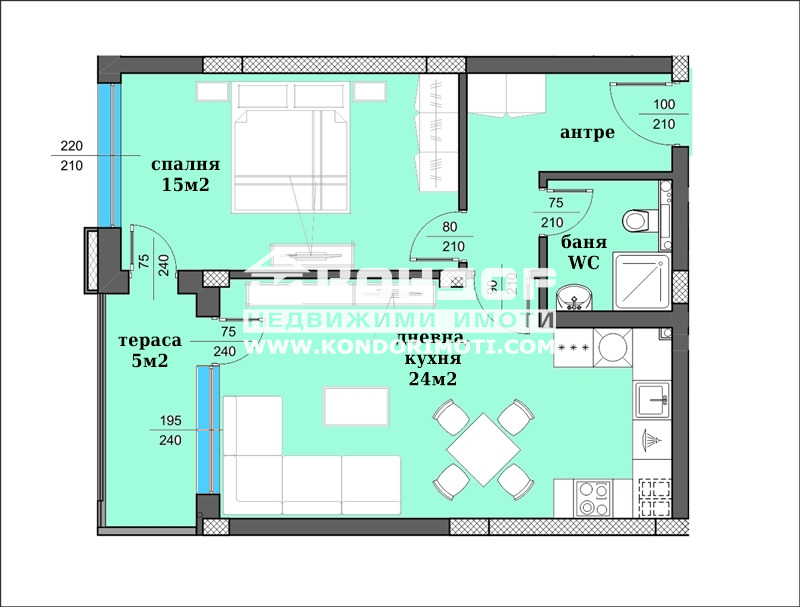 En venta  1 dormitorio Plovdiv , Tsentar , 80 metros cuadrados | 71711383 - imagen [6]