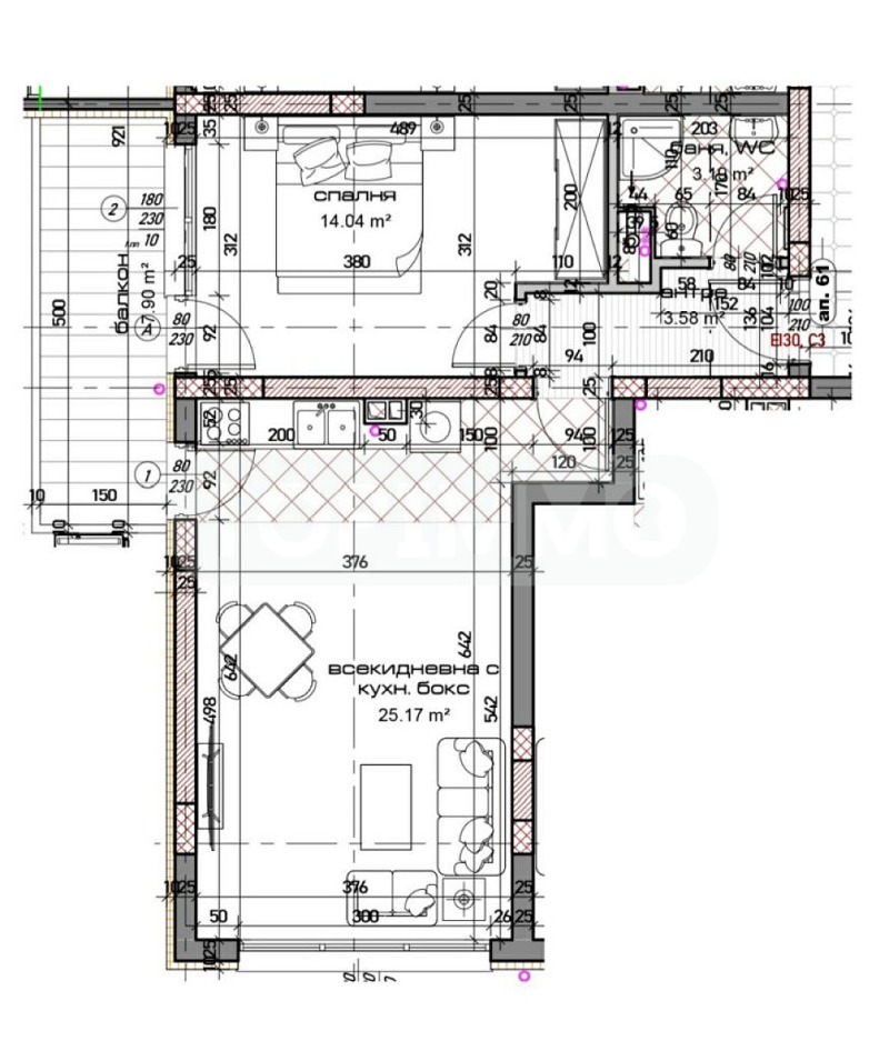 Zu verkaufen  1 Schlafzimmer Warna , Mladost 1 , 81 qm | 64315307 - Bild [6]