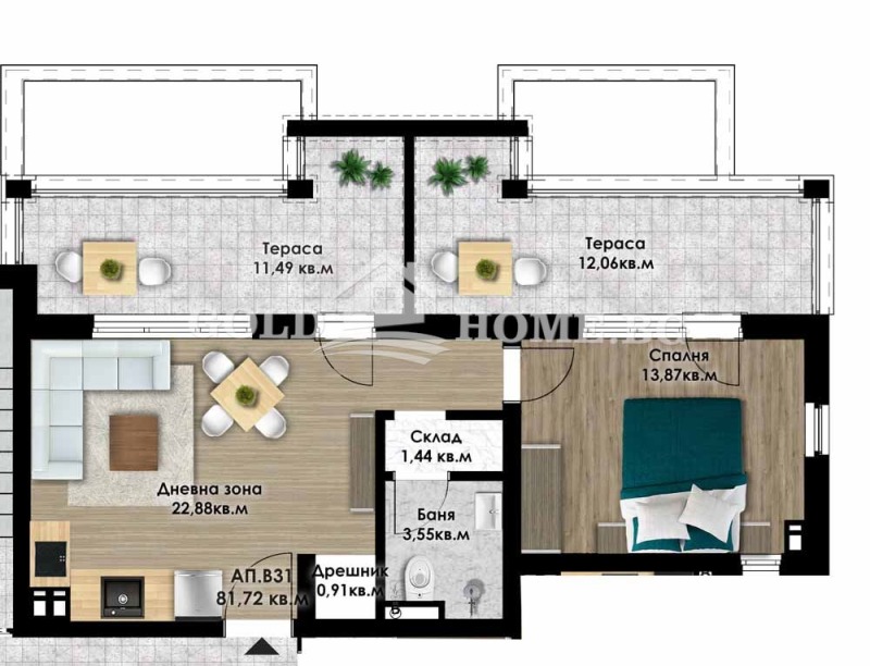 À venda  1 quarto Plovdiv , Komatevo , 68 m² | 83185862 - imagem [10]