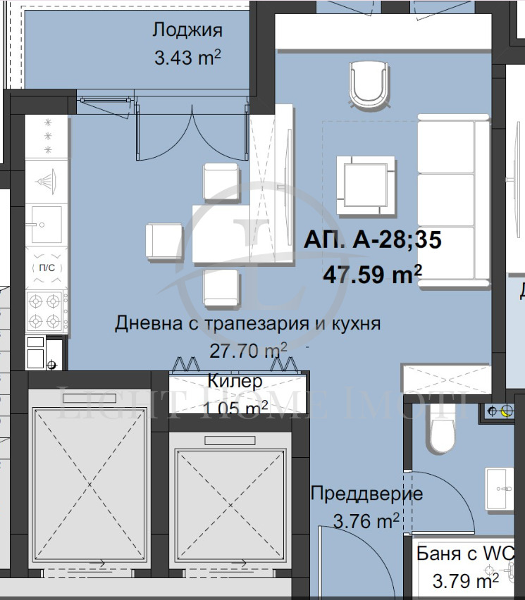 Te koop  Studio Plovdiv , Trakija , 57 m² | 92217821 - afbeelding [11]