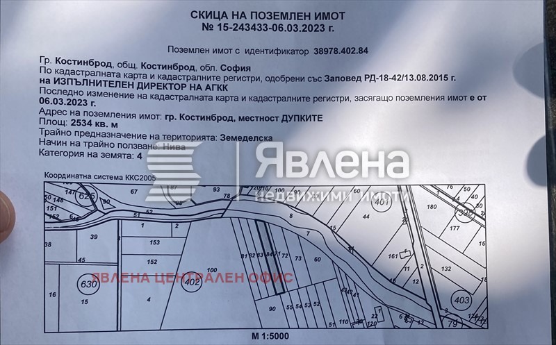 Продава ПАРЦЕЛ, гр. Костинброд, област София област