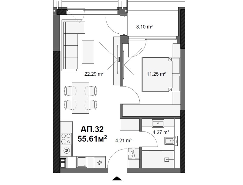 Продается  1 спальня София , Овча купел 1 , 68 кв.м | 33368007 - изображение [2]