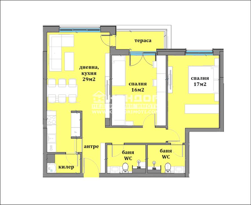 En venta  2 dormitorios Plovdiv , Tsentar , 121 metros cuadrados | 54991208 - imagen [3]