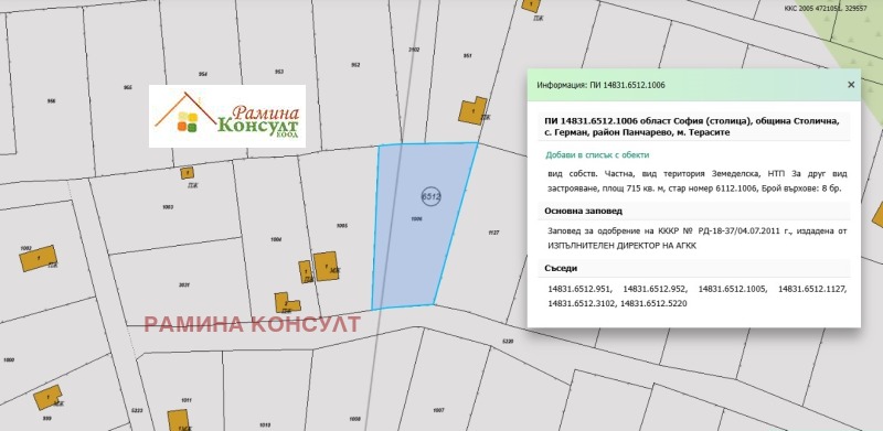 Продава ПАРЦЕЛ, град София, с. Герман • 70785 € / 138443.43 лв. • 96398293 1