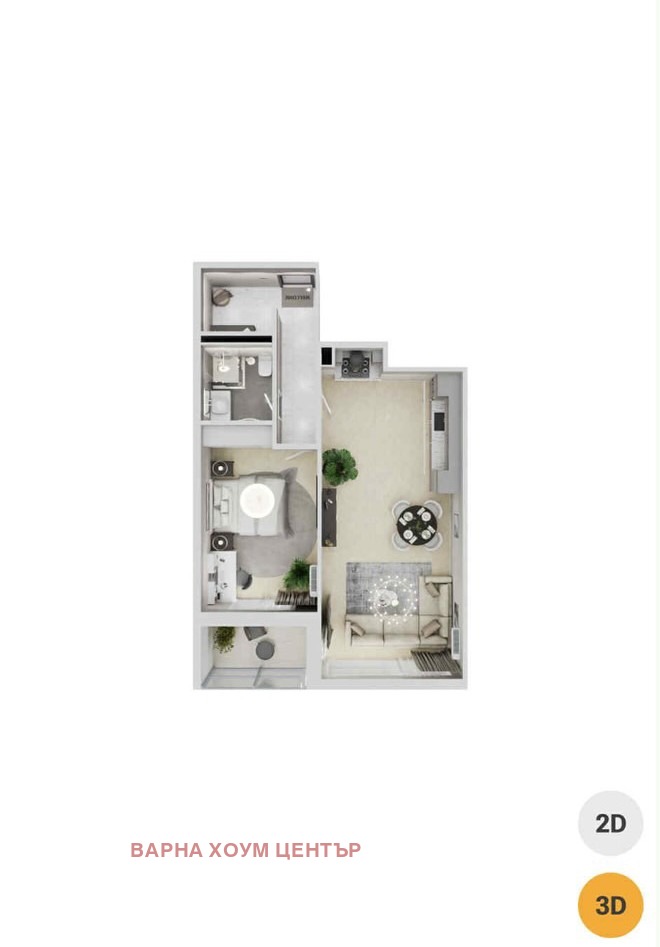 Продава 2-СТАЕН, гр. Варна, Кайсиева градина, снимка 2 - Апартаменти - 52223192