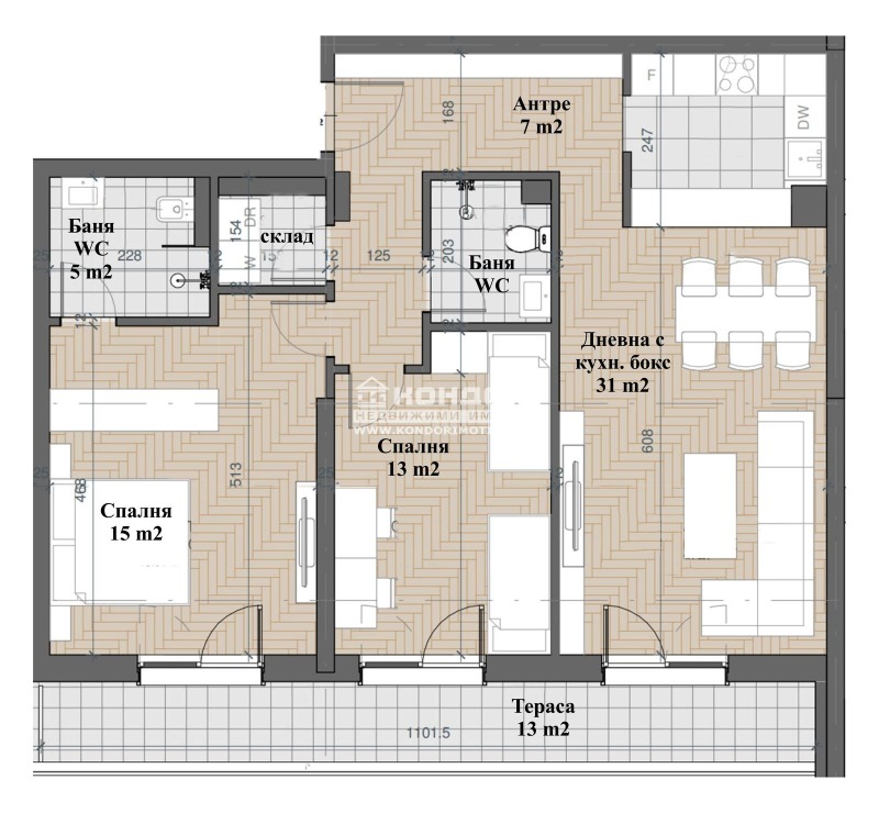 Zu verkaufen  2 Schlafzimmer Plowdiw , Zentar , 137 qm | 27756203 - Bild [8]