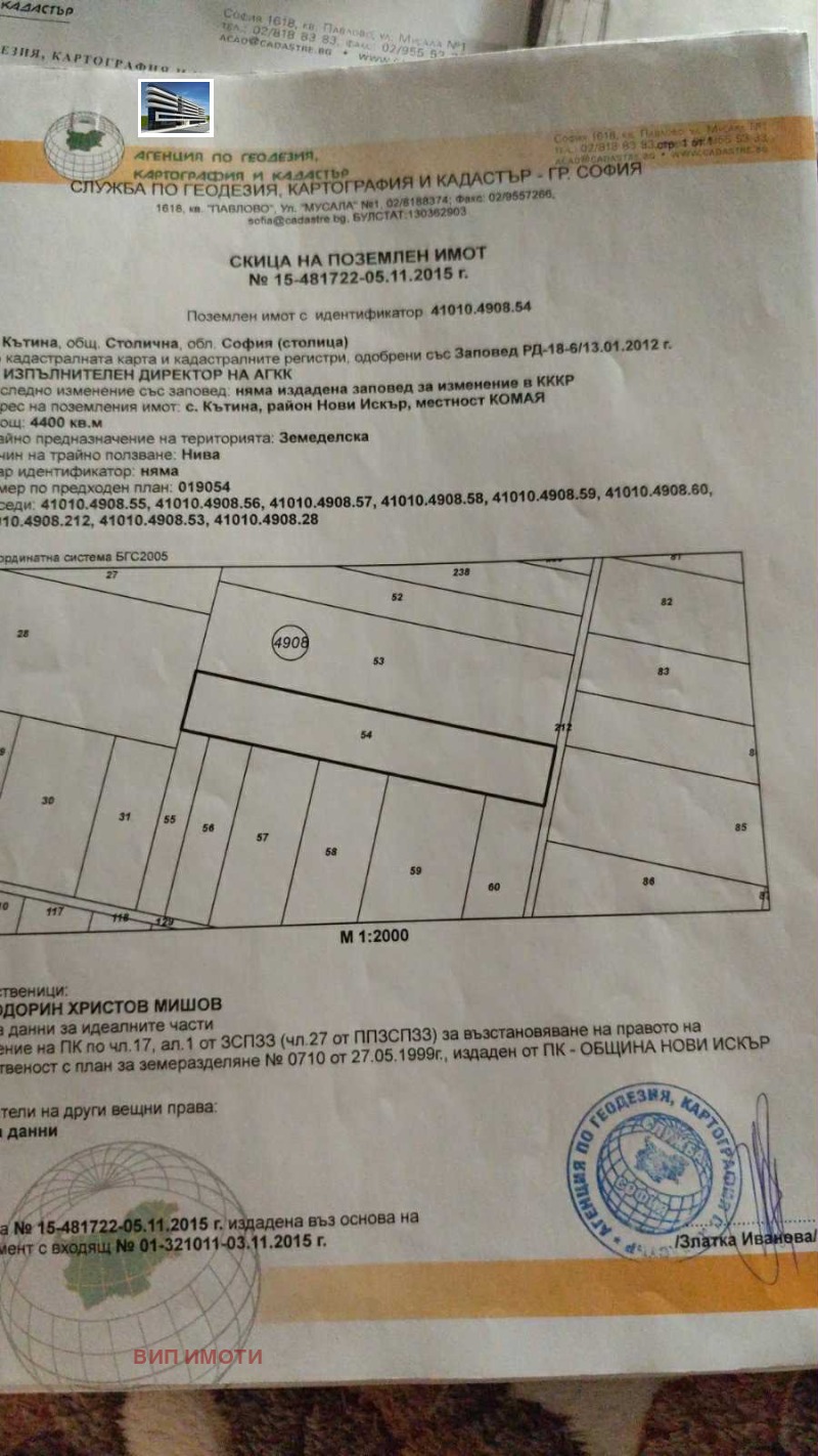Продава  Земеделска земя област София , с. Кътина , 30 дка | 94207354 - изображение [2]
