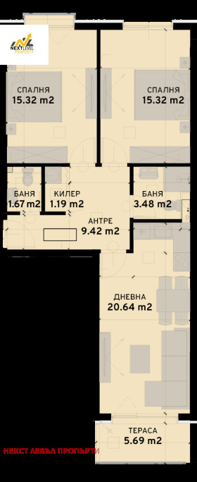 2 спальні Овча купел 2, София 1