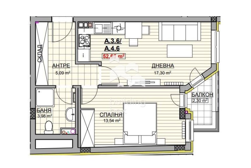 À vendre  1 chambre Sofia , Krasno selo , 64 m² | 14410218 - image [5]