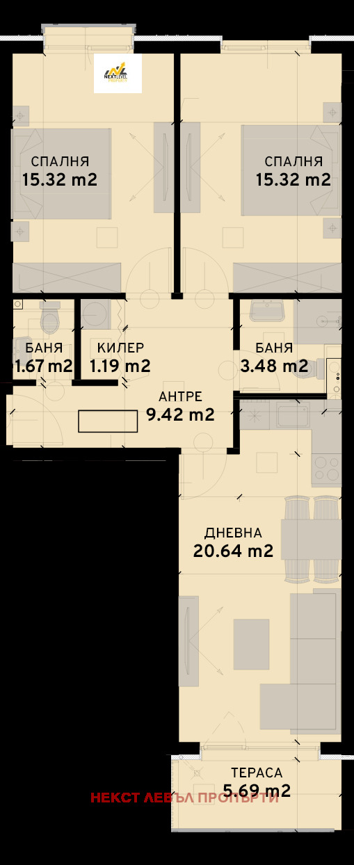 In vendita  2 camere da letto Sofia , Ovcha kupel 2 , 93 mq | 74353779