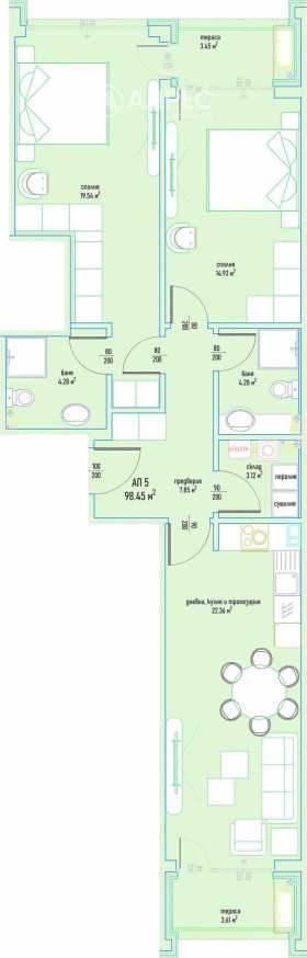 3-стаен град София, Малинова долина 4