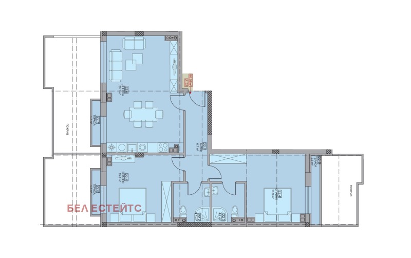 En venta  2 dormitorios Sofia , Malinova dolina , 112 metros cuadrados | 75578284
