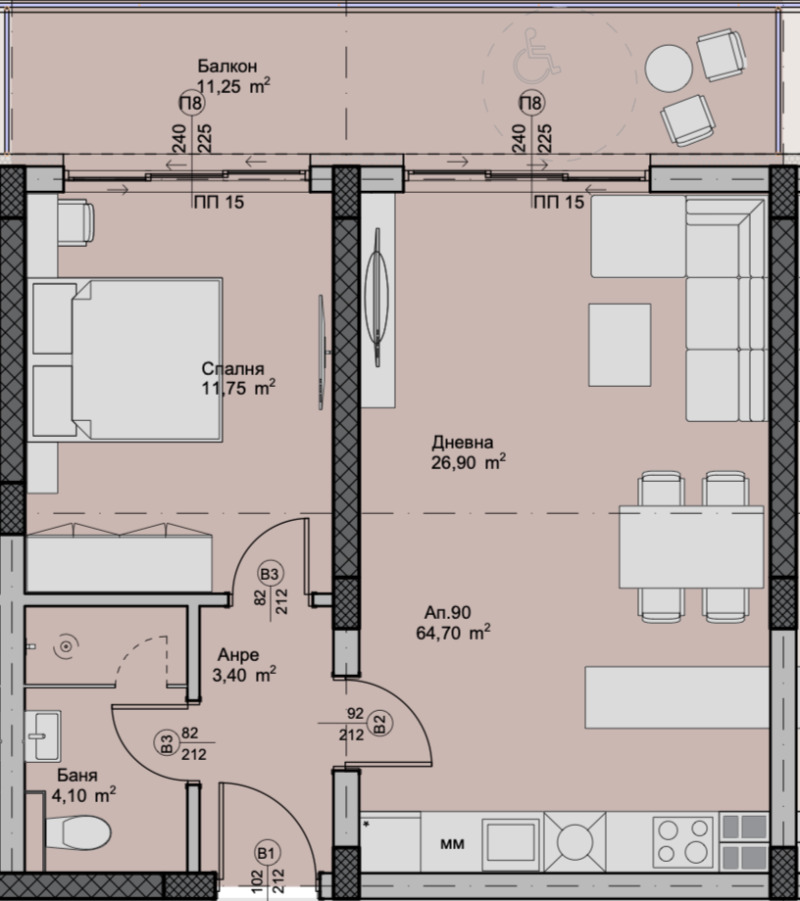 À venda  1 quarto Plovdiv , Hristo Smirnenski , 75 m² | 83135652 - imagem [2]